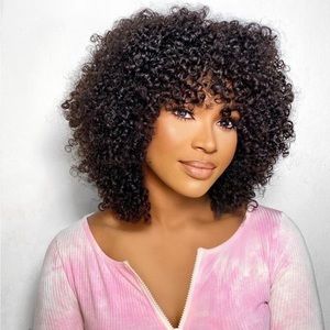 - Full  curly wig 100% hauman hair